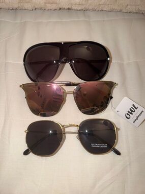 New Owl and Unbranded Unisex Sunglasses Set of 3
